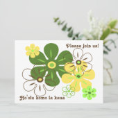 フラワーレイントロピカルルアウ（ハワイ式宴会）招待状 招待状 (スタンド正面)