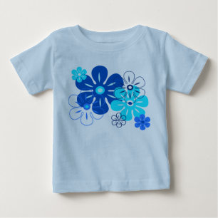 フラワーレインハワイアンレトロフローラ ベビーTシャツ