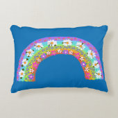 フラワーレインボーオンスカイブルーカスタマイズユー アクセントクッション (正面)