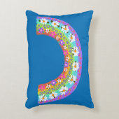 フラワーレインボーオンスカイブルーカスタマイズユー アクセントクッション (正面(垂直))