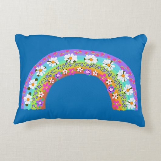フラワーレインボーオンスカイブルーカスタマイズユー アクセントクッション (裏面)