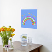 フラワーレインボー保輝く!可愛子供へい 箔ポスター (レイダウン (キッチン))