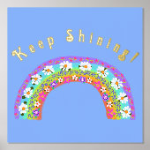 フラワーレインボー保輝く!可愛子供へい 箔ポスター (正面)