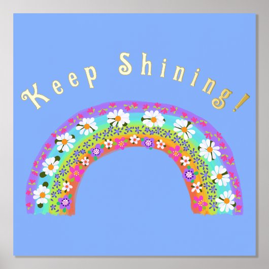 フラワーレインボー保輝く!可愛子供へい 箔ポスター (正面)