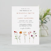 フラワーレズビアンウェディング フォイル インビテーション 箔招待状 (立ち正面)