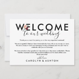 フラワーレタリングマルーンウェルカムレター&旅程