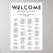 フラワーレタリングマルーン座席表 ポスター (正面)