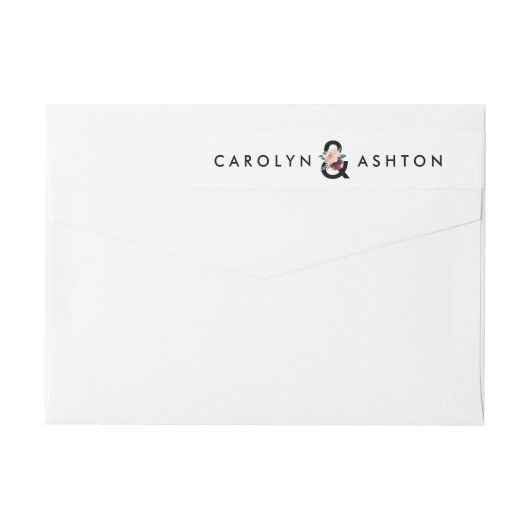 フラワーレタリング結婚マルーンのラップのまわりにラベル ラップアラウンドラベル (裏面)