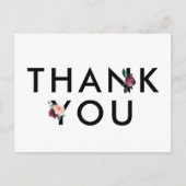 フラワーレタリング |マルーンありがとう ポストカード (正面)