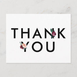 フラワーレタリング |マルーンありがとう ポストカード