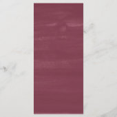 フラワーレタリング |マルーンのディナーメニューカード メニュー (裏面)