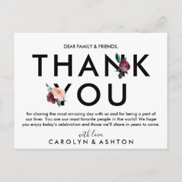 フラワーレタリング |マルーンサンキュー披露宴 ポストカード
