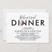 フラワーレタリング |マルーンリハーサルディナー 招待状 (正面)