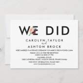 フラワーレタリング |マルーン披露宴のみ 招待状 (正面)