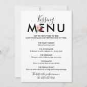 フラワーレタリング | マルーン キッシング メニュー 招待状 (正面)