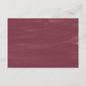 フラワーレタリング |結婚マルーンの願い エンクロージャーカード (裏面)