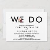 フラワーレタリング | Maroon We Do 結婚's 招待状 (正面)