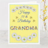 フラワーレターおばあちゃんパーソナライズされた誕生日カード カード (黄色い花)