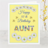 フラワーレターおばさんパーソナライズされた誕生日カード カード (黄色い花)