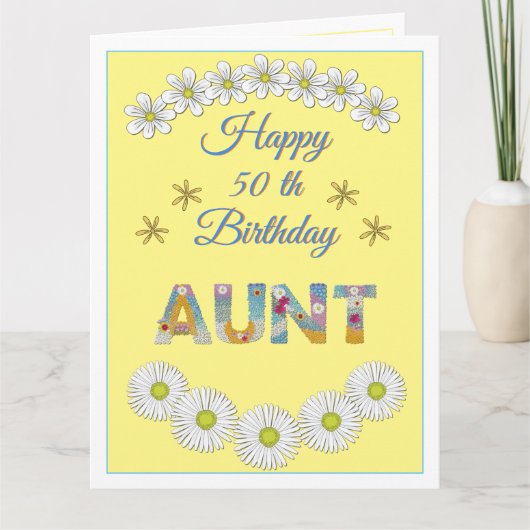 フラワーレターおばさんパーソナライズされた誕生日カード カード (正面)