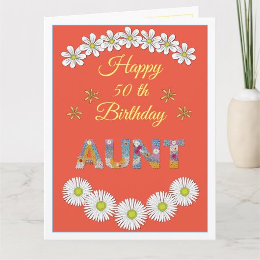 フラワーレターおばさんパーソナライズされた誕生日カード カード (正面)