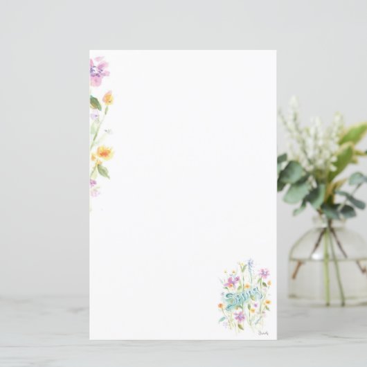 フラワーレターの筆記用紙 (スタンド正面)