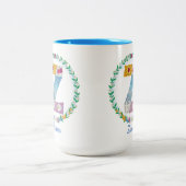 フラワーレターイニシャル「Z」と名前パーソナライズされた付き ツートーンマグカップ (中央)