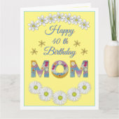 フラワーレター母パーソナライズされた誕生日カード カード (正面)