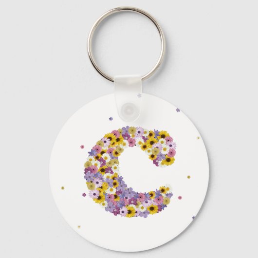 フラワーレターC キーホルダー (正面)