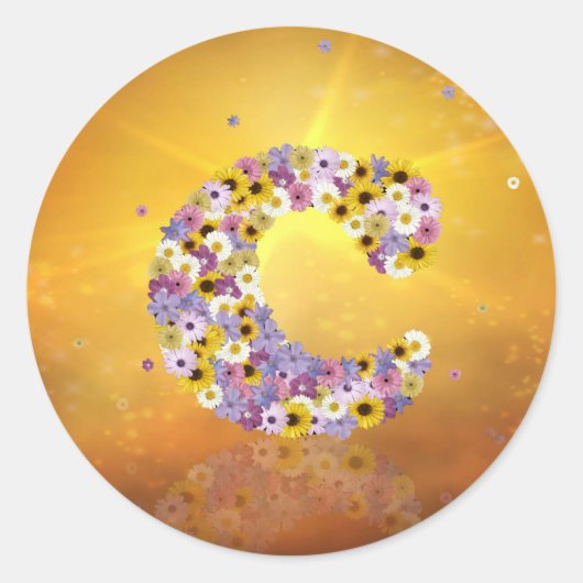 フラワーレターC ラウンドシール (正面)