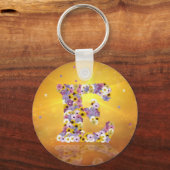 フラワーレターE キーホルダー (正面)