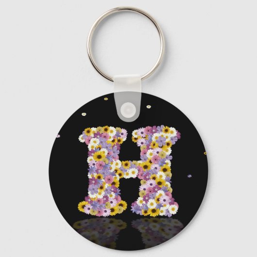 フラワーレターH キーホルダー (正面)