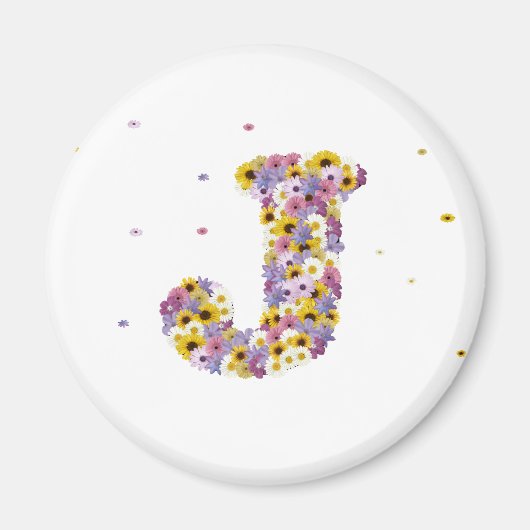 フラワーレターJ マグネット (正面)