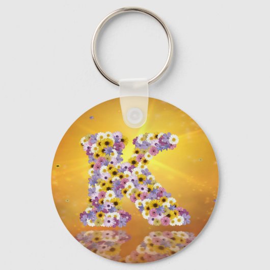 フラワーレターK キーホルダー (正面)