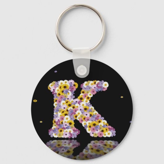 フラワーレターK キーホルダー (正面)