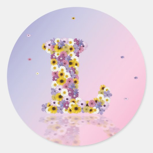 フラワーレターl ラウンドシール (正面)