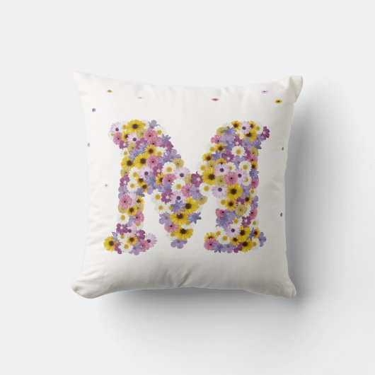 フラワーレターM クッション (正面)