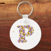 フラワーレターP キーホルダー (正面)