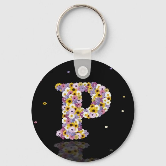 フラワーレターP キーホルダー (正面)