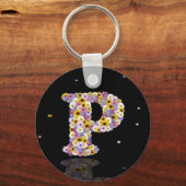 フラワーレターP キーホルダー (正面)