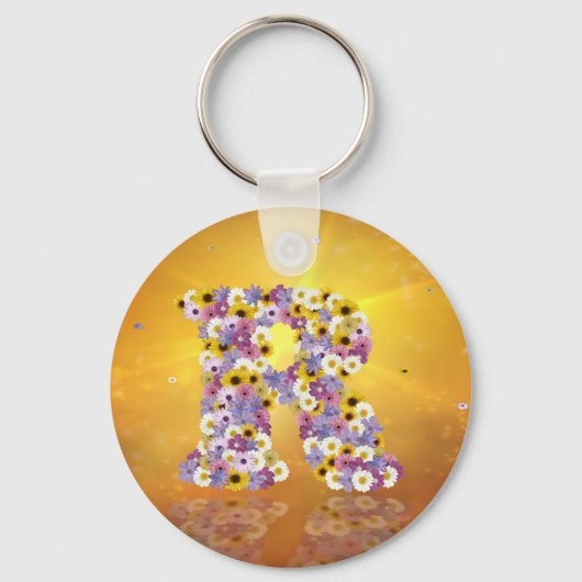 フラワーレターR キーホルダー (正面)