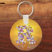 フラワーレターR キーホルダー (正面)