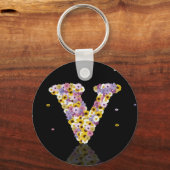 フラワーレターV キーホルダー (正面)