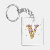 フラワーレターV キーホルダー (正面左)