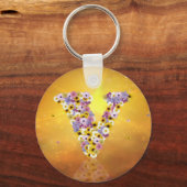 フラワーレターV キーホルダー (正面)