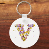 フラワーレターV キーホルダー (正面)