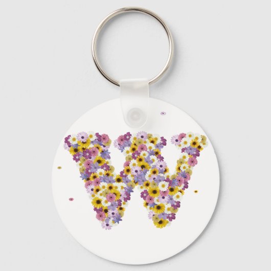 フラワーレターW キーホルダー (正面)