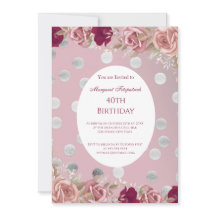 フラワーレッドピンクホワイトローゼバースデーパーティー