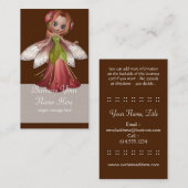 フラワーレッドヘッドフェアリー半月板ファンタジー 名刺 (正面/裏面)