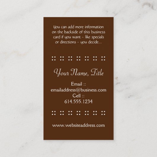 フラワーレッドヘッドフェアリー半月板ファンタジー 名刺 (裏面)